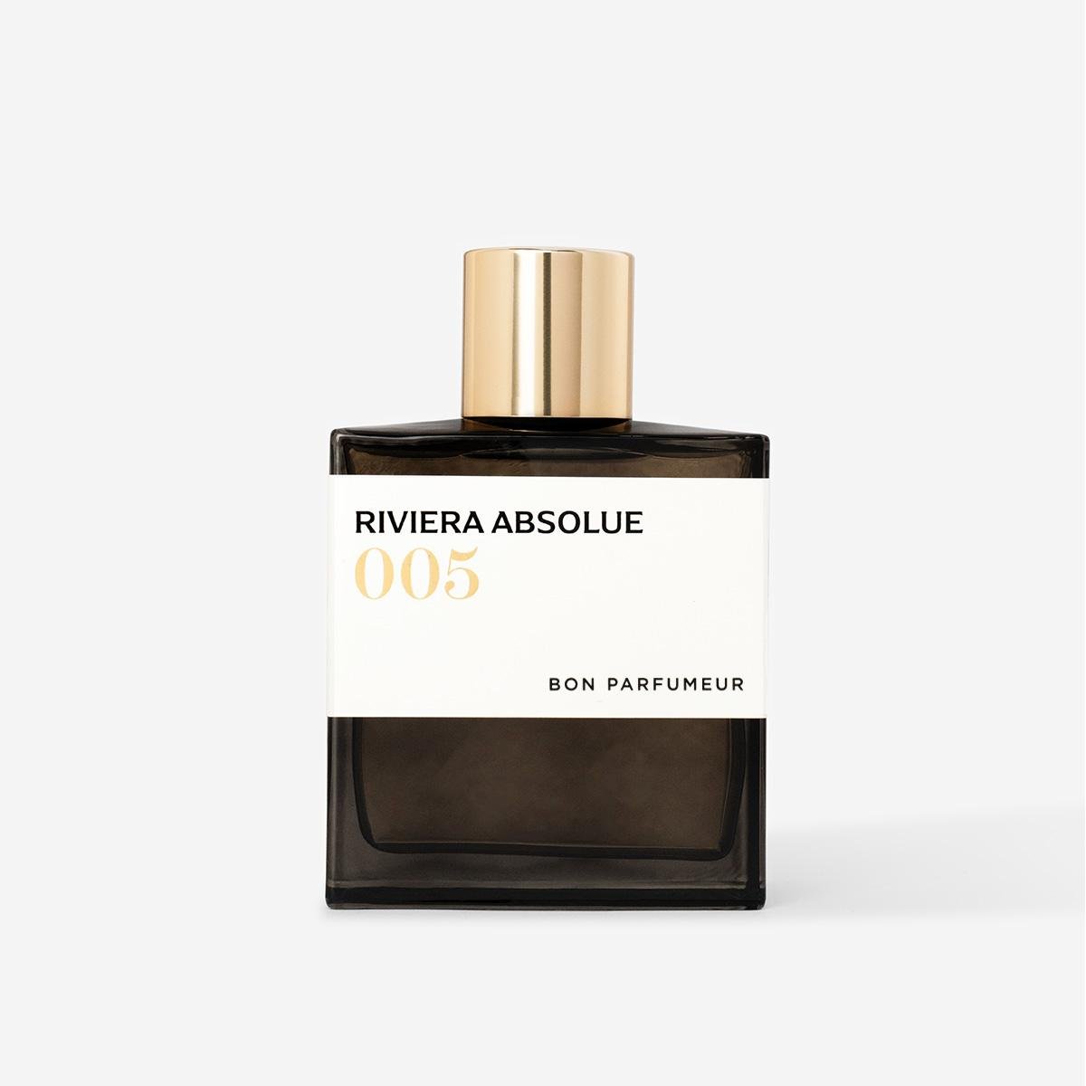 Perfume Riviera Absolue 005 en blanco minimalista
