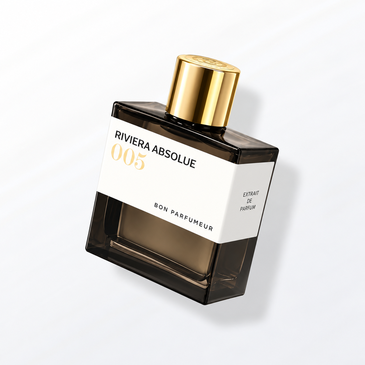 Perfume Riviera Absolue 005 en blanco minimalista
